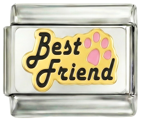 Kommer att läggas till - Best Friends, i svart med en rosa tass