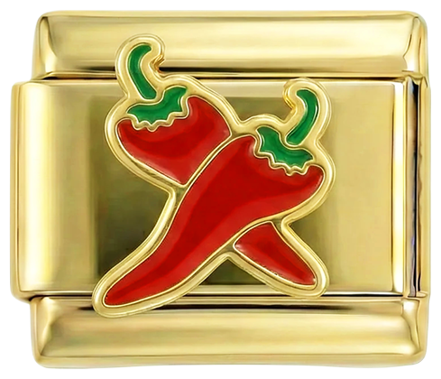 Dubbel röd paprika, på guld