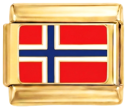 Norges flagga, på guld