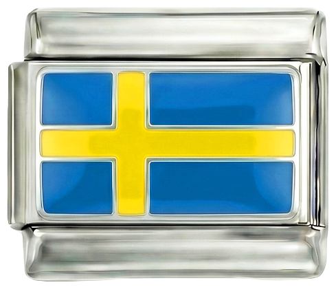 Sveriges flagga på silver