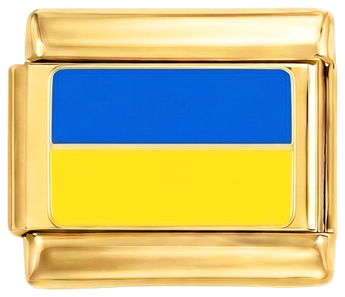 Ukrainas flagga, i guld
