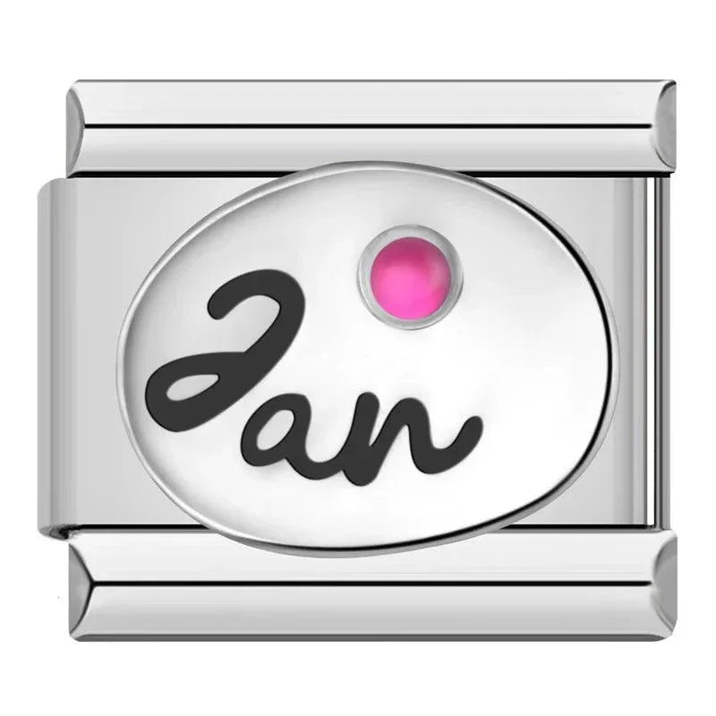 Birthstone January, on Silver - Charms Official