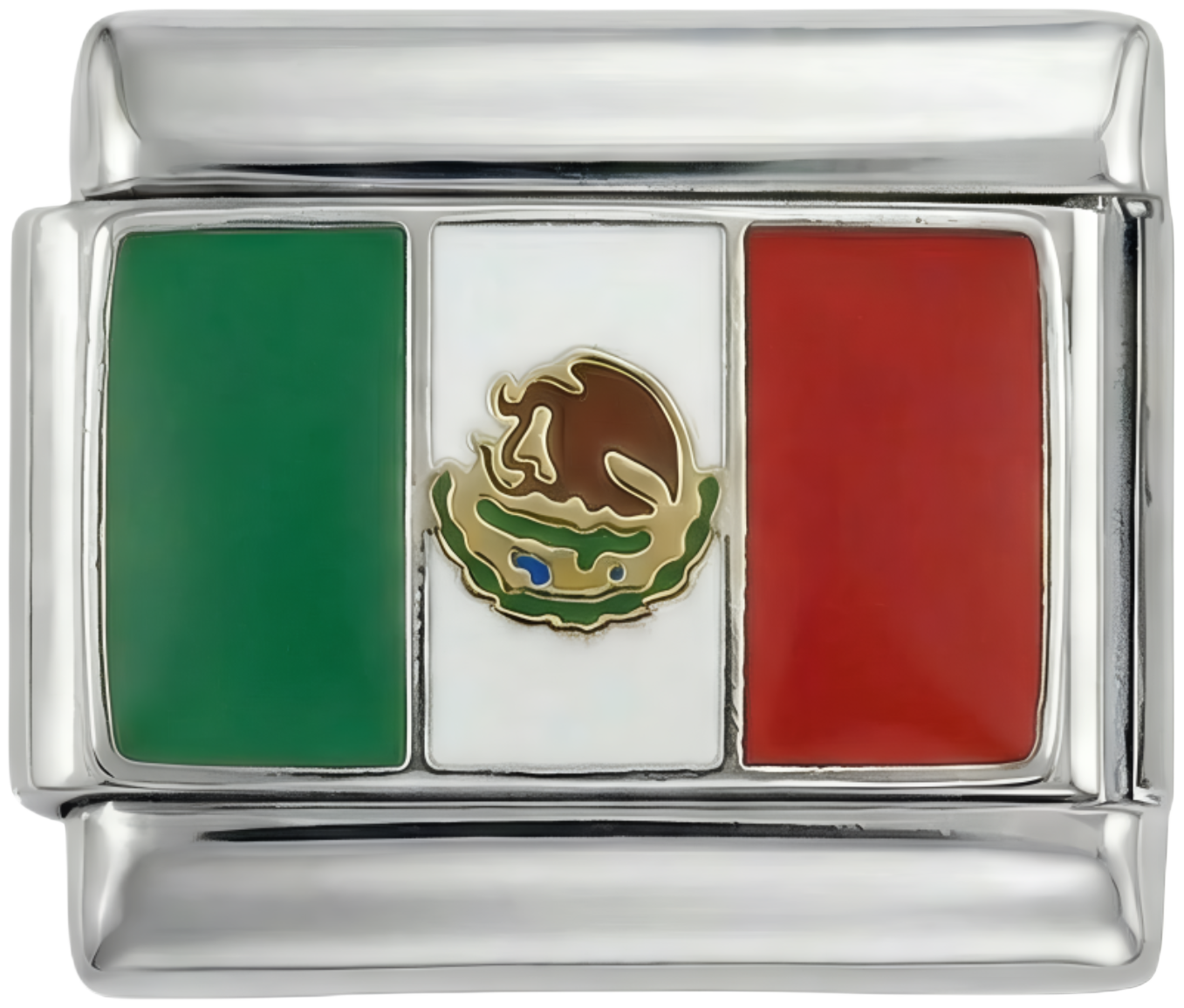 Mexikos flagga i silver