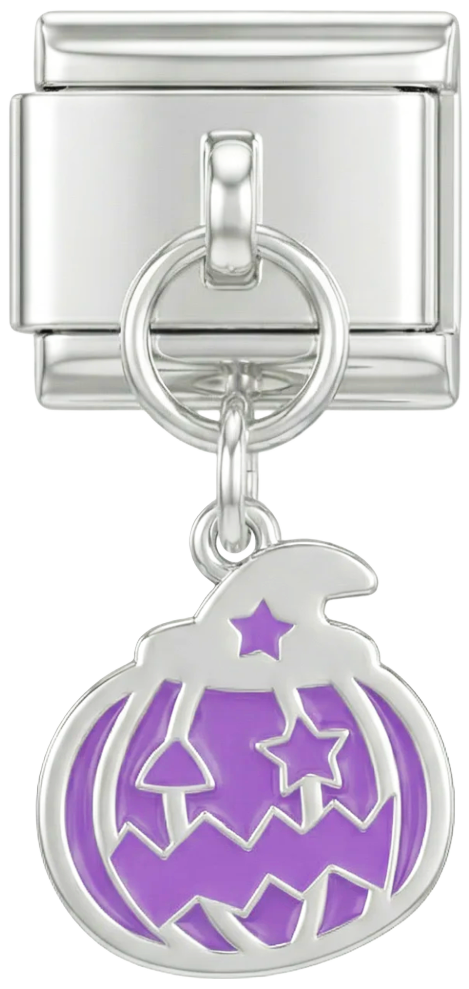 Purple Pumpkin Hanging Silver - purple-pumpkin-cat-hanging-silver.png