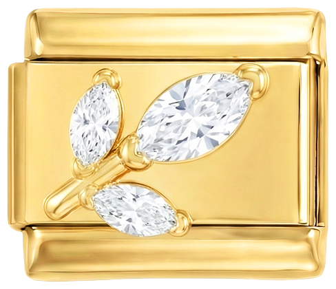 3 Crystals Rose on Gold