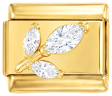 Att läggas till - 3 rosa kristaller i guld