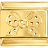 Kommer att läggas till - Rosett med vita prickar på guld