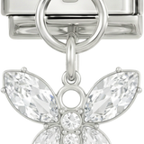Hängande fjäril i silver