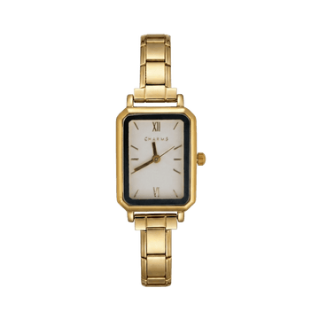 Como-klocka guld – vit urtavla