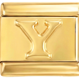 Bokstav Y i guld, på guld