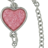 Pink Heart, Double Linked Charms, on Silver - Pink-Heart-Double-Linked-Charms-on-Silver.png