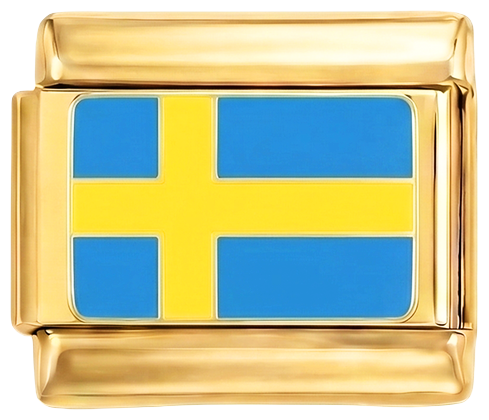 Sweden Flag, on Gold