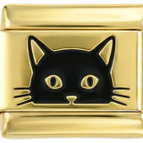 وجه قط أسود على الذهب