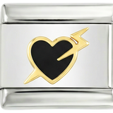Black Heart in Gold, on Silver - black-heart-in-gold-on-silver.png
