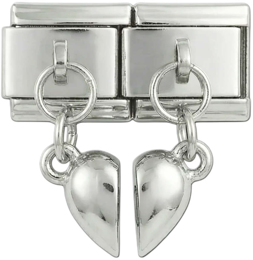 Full Heart på dubbla hängen i silver