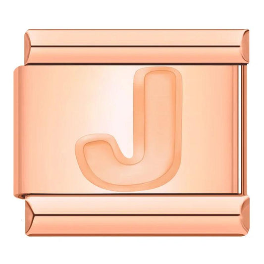 Letter J in Rose Gold, on Rose Gold - Charms Official