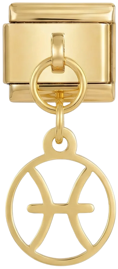Pisces Sign Hanging on Gold - pisces-sign-hanging-on-gold.png