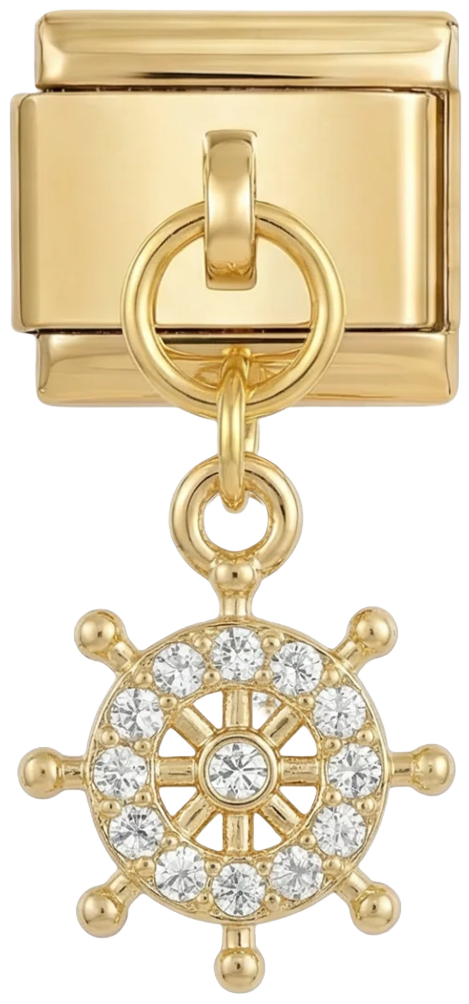 Ship's Helm with Stones, on Gold - ships-helm-with-stones-on-gold.png