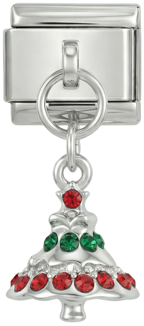 Silver Christmas Tree with Stones - silver-christmas-tree-with-stones.png