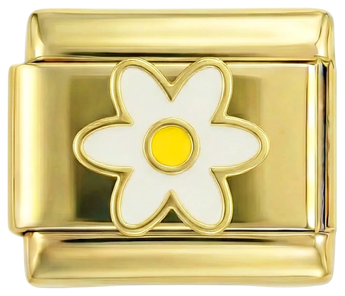 White Daisy and Her Yellow Heart in Gold - white-daisy-and-her-yellow-heart-in-gold.png